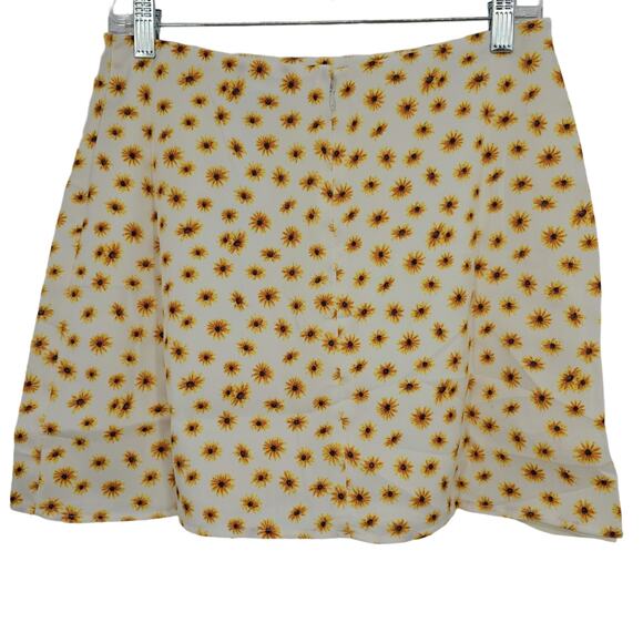 Weworewhat Womans size M Mini Slip Skirt Ditzy Floral Ivory Multi Sunflower NEW - Picture 1 of 8